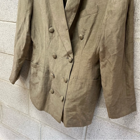 Vintage Anne Carson Linen/Silk Blend Double Breasted Blazer - Picture 3 of 9